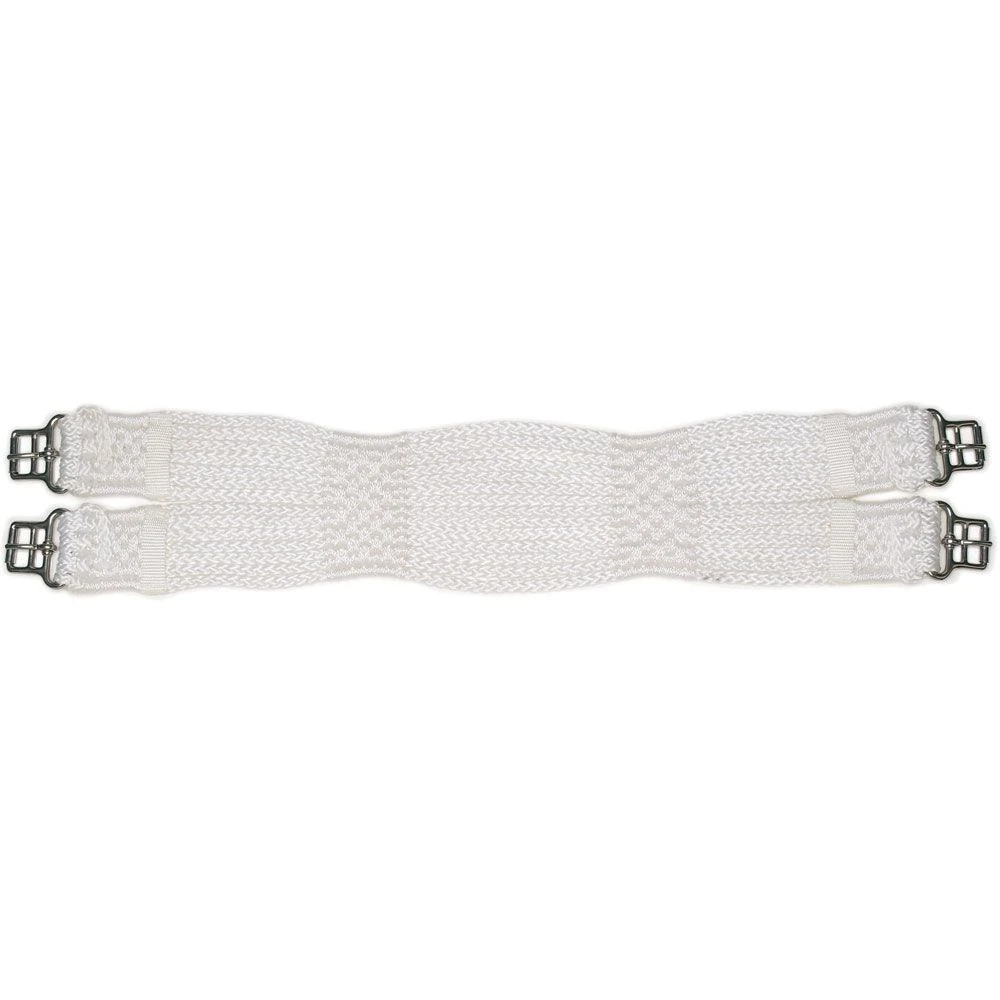 Ovation Trevira Braided- 14 Cord Girth-White-28-Dressage 3 Ovation Trevira Braided- 14 Cord Girth-White-28-Dressage