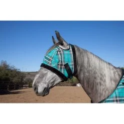 Kensington Fly Mask W/Plush Fleece Trim - Black Ice 5 Kensington Fly Mask W/Plush Fleece Trim - Black Ice -Equestrian Sports 334940 800 800