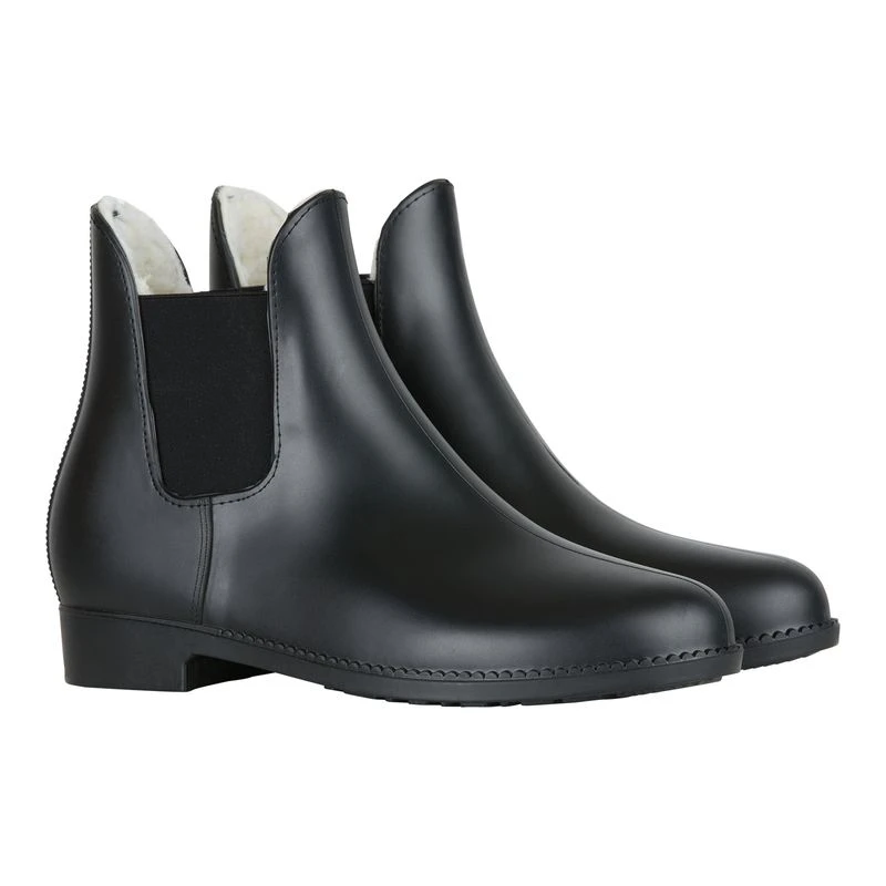 Horze Bonn Rubber Paddock Boots W/Faux Fur Lining - Black 3 Horze Bonn Rubber Paddock Boots W/Faux Fur Lining - Black