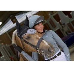 Woof Wear Vision Ergonomic Ear Net - Black/Brushed Steel -Equestrian Sports 388919 800 800