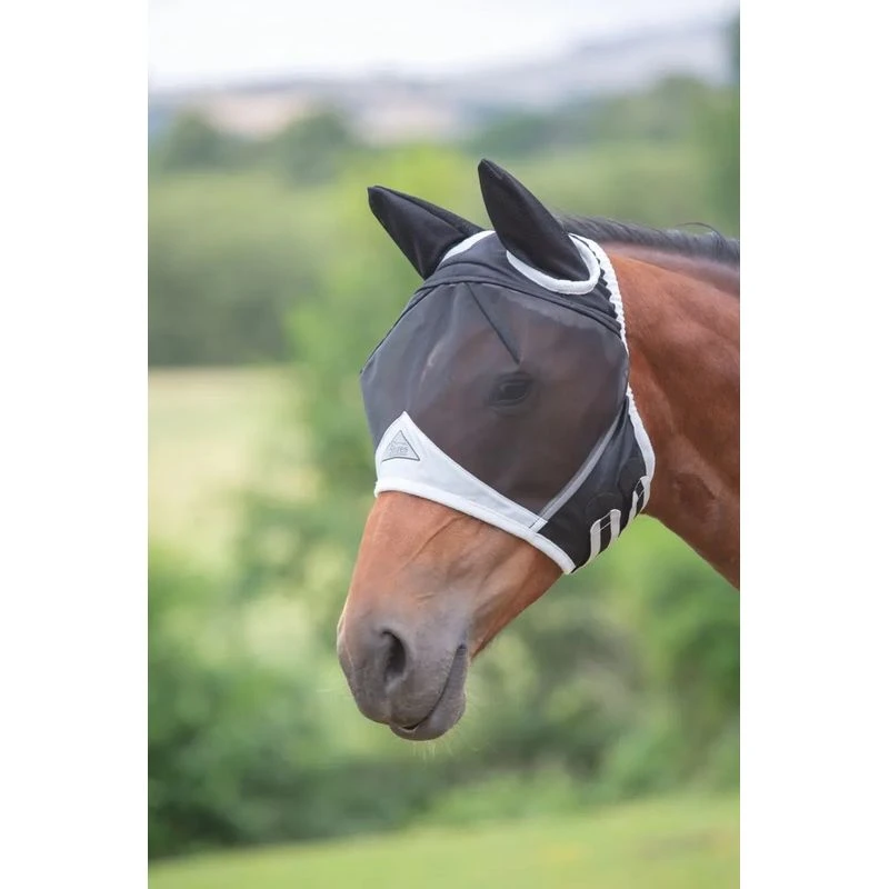 Shires Fine Mesh Fly Mask W/Ears - Black 3 Shires Fine Mesh Fly Mask W/Ears - Black