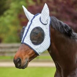 Kool Coat Classic Fly Mask - White/Navy