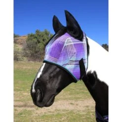 Kensington Signature Fly Mask W/Web Trim, Ears And Forelock Hole - Lavender Mint