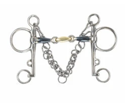 Shires Blue Sweet Iron Pelham With Brass Lozenge BIt