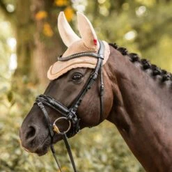 Horze Quinn Ear Net - Shiitake Beige -Equestrian Sports 602859 800 800