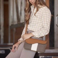 Oughton Vintage Canvas Paddock Crossbody - Timeless Taupe/Caramel 9 Oughton Vintage Canvas Paddock Crossbody - Timeless Taupe/Caramel -Equestrian Sports 603832 800 800