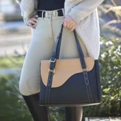 Oughton Paddock Lux Shoulder Bag - Classic Black/Tan -Equestrian Sports 603908 800 800