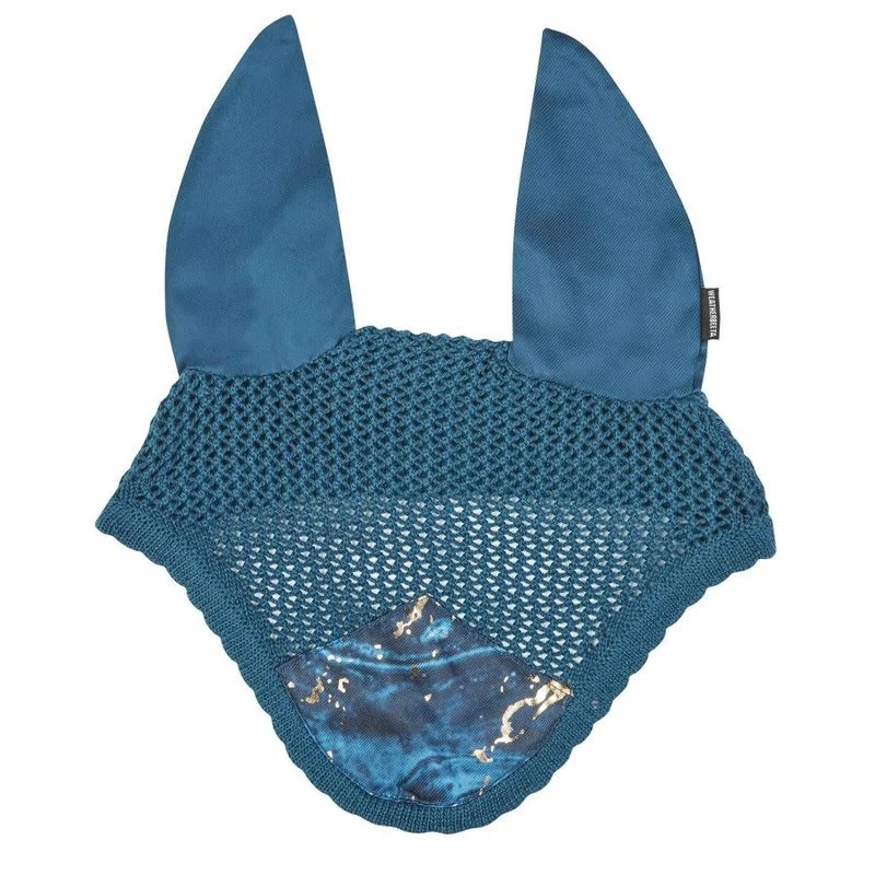 Weatherbeeta Prime Marble Shimmer Ear Bonnet - Navy/Gold Swirl Marble 3 Weatherbeeta Prime Marble Shimmer Ear Bonnet - Navy/Gold Swirl Marble