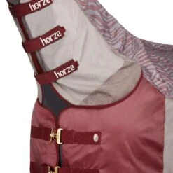 Horze Kenya Hybrid Turnout W/Mesh And Detachable Neck - Rhubarb Dark Red -Equestrian Sports 660167 800 800