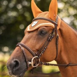 B Vertigo Evolve Crochet Silent Ear Net - Leather Brown -Equestrian Sports 699220 800 800