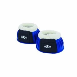 Saxon Fleece Trim Rubber Bell Boots -Equestrian Sports NS8194R navywhite 1